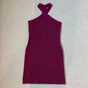 Elegant House of Harlowe Halter Neck Dress in Rich Purple